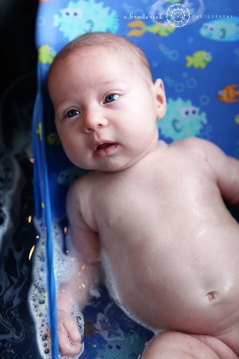 Totally engaged with her mommy. And so calm. She loves her bath!