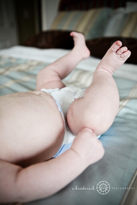 It was so hard to shoot her feet! They never stop moving. This shot just screams newborn to me. The way they keep pumping their legs in the air--so funny!