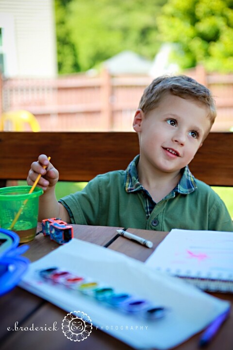 Jack worked hard a beautiful picture while his brother napped. He even let me take it home!
