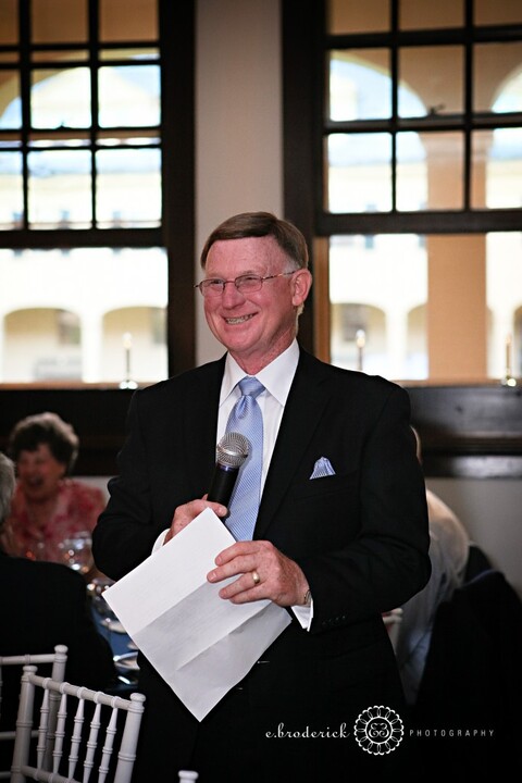 Ryan's Dad was his Best Man. (Sweet!) And he gave a very touching toast in their honor.