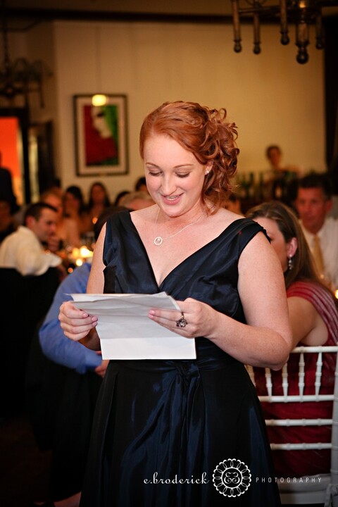 Ryan's sister, Meghan, gave her own toast. It was incredibly sweet and brought a tear to my eye. She and Ryan are so close! 