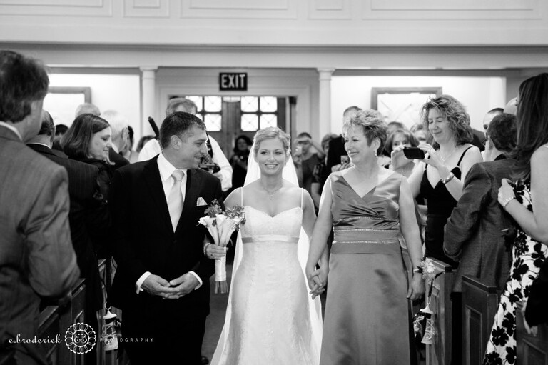 Shelby was walked down the aisle by both of her parents. I love that.