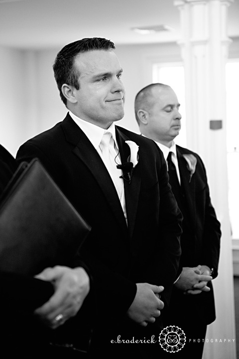 Love the moment when the groom sees his bride at the end of the aisle. 