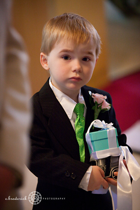 Handsome little ring bearer also waiting patiently for things to begin. He did such a great job!