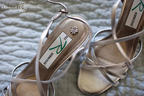 Love this--Ginny put a little flower pin in her shoe that her grandmother wore in her shoe at her own wedding.