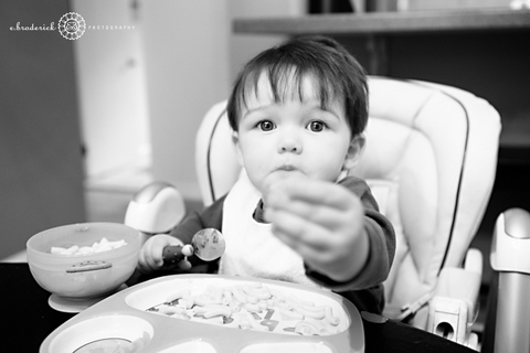 Love that he was trying to share his food with me! Cutest.