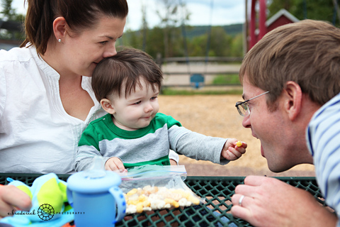 Time for some more fuel! And sharing with Daddy.
