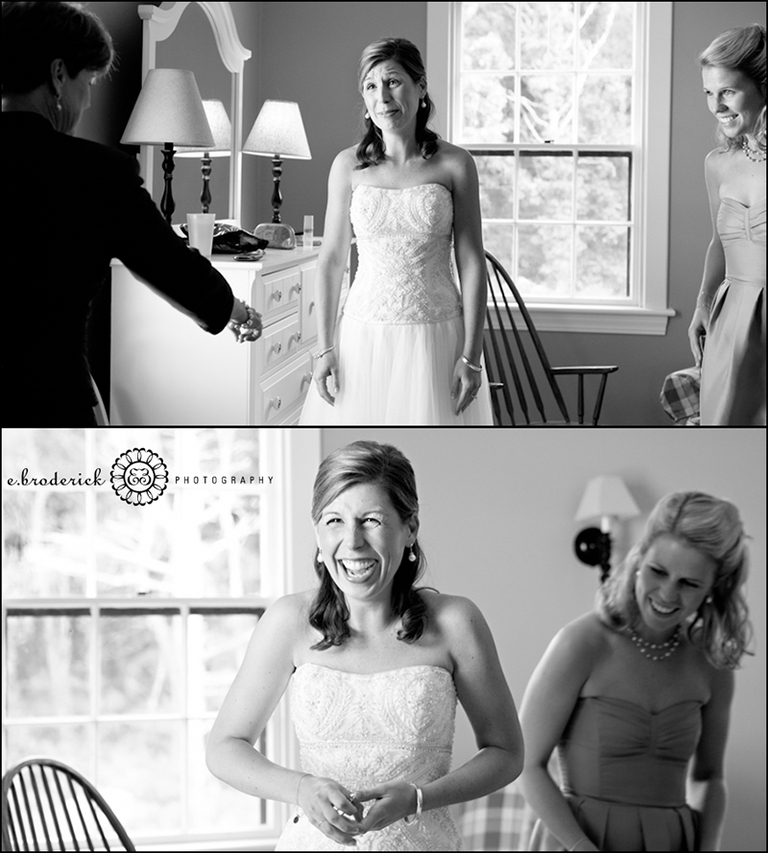 Love her emotion in the top shot when her bridesmaids first see her. And the elation in the bottom shot.
