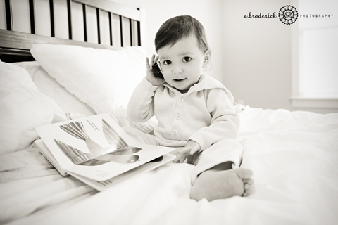 She loves to "talk" on the phone!